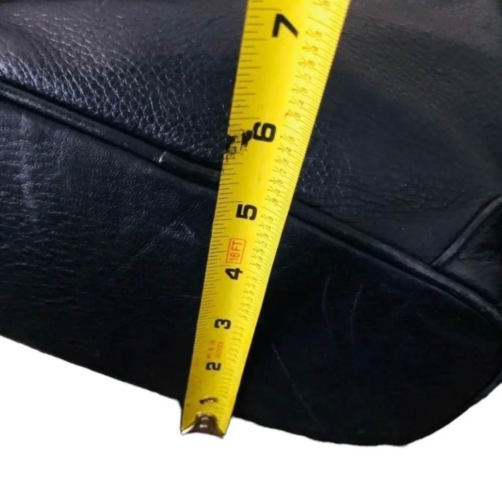 Timberland black genuine leather backpack / handbag brass hardware